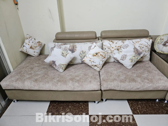 6 Seater L-Shape Sofa Set without Center Table